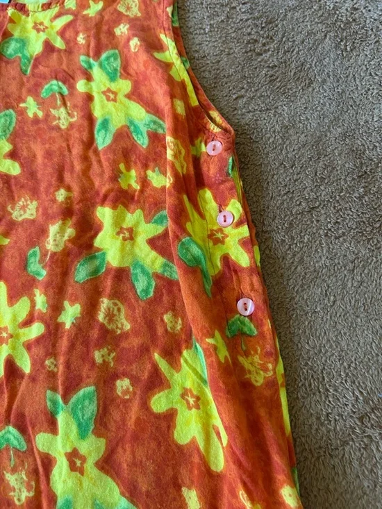 Vintage Floral Sleeveless Rayon Dress by Real Clothing Co. - Picture 3 of 3